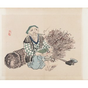 Kōno Bairei (1844-1895), Odpoczynek, wyd. Yamada Shinzaburo, Kioto/Japonia, 1913 r.