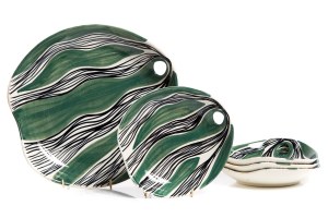 Elżbieta PIWEK-BIAŁOBORSKA, Cake set (1+4), pattern 184, Faience Factory 