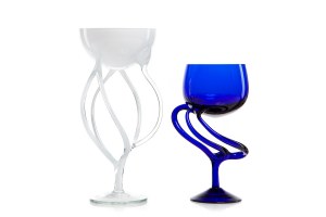 Two decorative goblets, 