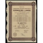 Poland, 5 shares at 250 zlotys = 1,250 zlotys, 1937, Warsaw
