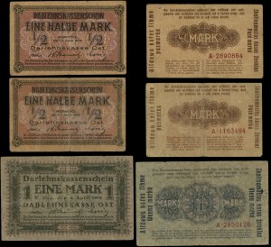 Poland, set: 2 x 1/2 marks and 1 mark, 4.04.1918, Kaunas