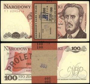 Poland, set: 100 x 100 zloty with NBP banderole, 1.12.1988