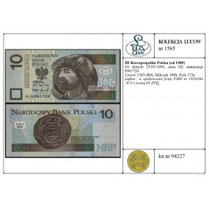 Polska, 10 złotych, 25.03.1994, HJ