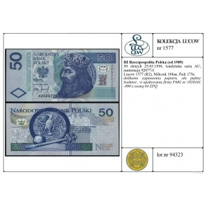 Polska, 50 złotych, 25.03.1994, AU