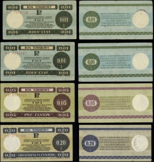 Poland, set of 4 vouchers: 2 x 1 cent, 5 cents, 20 cents, 1.10.1979