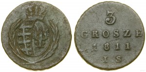 Poland, 3 pennies, 1811 IS, Warsaw