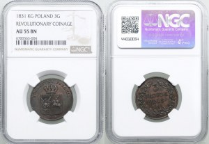 Poland, 3 Polish pennies, 1831, Warsaw