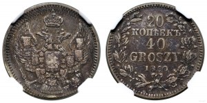 Poland, 20 kopecks = 40 groszy, 1850 MW, Warsaw
