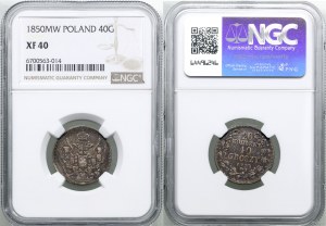 Poland, 20 kopecks = 40 groszy, 1850 MW, Warsaw