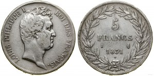 France, 5 francs, 1831 I, Limoges
