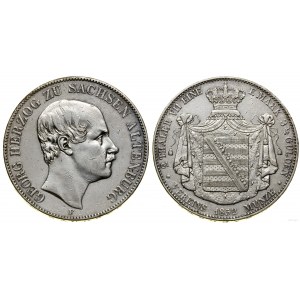 Niemcy, dwutalar = 3 1/2 guldena, 1852 F, Drezno