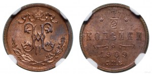 Russia, 1/2 kopecks, 1909 СПБ, St. Petersburg