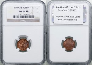 Russia, 1/2 kopecks, 1909 СПБ, St. Petersburg