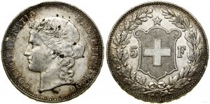Switzerland, 5 francs, 1890 B, Bern