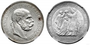 Hungary, 5 crowns, 1907 KB, Kremnica