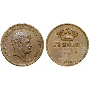 Włochy, 5 tornesi, 1848