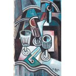 Alicja HALICKA (1894 - 1975), Cubizing still life with glasses; second decade of the 20th century