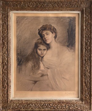 Bolesław SZAŃKOWSKI (1873- 1953), Portret matki i córki; 1910 /(?)
