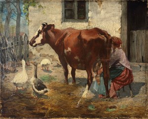 Józef BRODOWSKI (młodszy) h. Łada (1828- 1900), Scena wiejska;