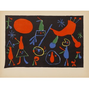Joan Miro (1893 Barcelona - 1983 Palma de Mallorca), People among the stars (Les gens dans les étoiles), 1949.
