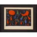 Joan Miro (1893 Barcelona - 1983 Palma de Mallorca), People among the stars (Les gens dans les étoiles), 1949.