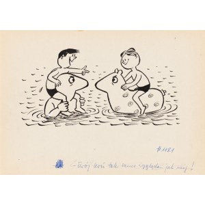 Gwidon Miklaszewski (1912 Berlin - 1999 Warszawa), Twój koń tak samo wygląda jak mój, ilustracja satyryczna