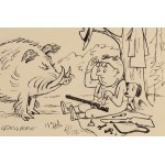 Zbigniew Lengren (1919 Tuła, Rosja - 2003 Warszawa), Na polowaniu, ilustracja satyryczna