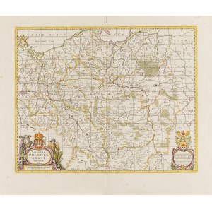 Joahannes Janssonius (1588 Arnhem - 1664 Amsterdam), Mapa Królestwa Polskiego (Novissima Poloniae Regni descriptio), 1680