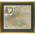Johann Baptist Homann (1663 - 1724 ), Mapa Rzeczypospolitej Obojga Narodów i Prus (Regni Poloniae Magnique Ducati Lithuaniae. Nova et exacta tabula), 1739
