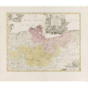 Johann Baptist Homann (1663 - 1724 ), Carta del Ducato di Pomerania e Brandeburgo (Tabula Marchionatus Brandenburgici et Ducatus Pomeraniae...), prima del 1715