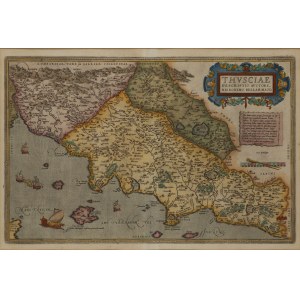 Abraham Ortelius (1527 Antwerpia - 1598 Antwerpia), Mapa Toskanii (Thusciae Descriptio), 1570