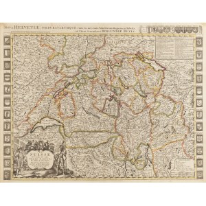 Alexis-Hubert Jaillot, Mapa Szwajcarii (La Suisse Divisée en ses Treze cantons), 1695