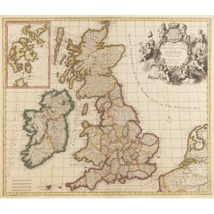 Carel Allard (1648 - 1706), Carta della Gran Bretagna (Regnorum Magnae Britanniae sive Angliae Scotiae nec non Hiberniae), 1705