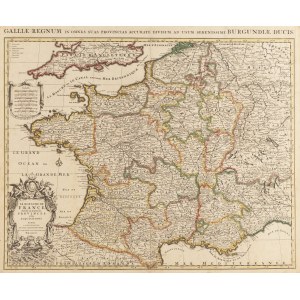 Alexis-Hubert Jaillot Nicolas Sanson, Carta della Francia , 1710