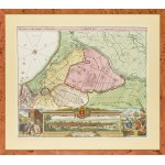 Johann Baptist Homann (1663 - 1724), Panorama di Danzica e mappa dei dintorni, (Prospect, grundris und gegend der polnischen vesten Reichs...) , 1720 ca.