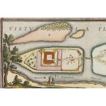 Eryk Dahlberg (1625 - 1703 ), Plan i widok zamku w Świeciu nad Wisłą (Ichnographia Castri Schwetz in Pomerellia ab Exercitu R. M. Sueciae d. 4. Octob: 1655. occupati), 1696