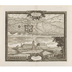 Erik Dahlberg (1625 - 1703 ), Pianta e vista del castello di Łowicz (Ichnographia operum quibus SRM Sueciae Lovitzium...), 1696