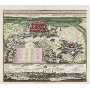 Matthäus Seutter (1678 Augsburg - 1757 Augsburg), Mappa di Stettino (Stetinum celeberrima et munitissima Pomeraniae Metropolis...), 1740