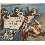 Hendrik II Hondius (1597 - 1651), Półkule północne nieba i ziemi, z wyobrażeniem figur Zodiaku