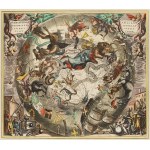 Hendrik II Hondius (1597 - 1651), Southern hemispheres of heaven and earth, with depiction of Zodiac figures
