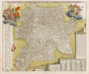 Johann Baptist Homann (1663 - 1724 ), Map of Rome (