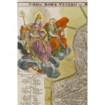 Johann Baptist Homann (1663 - 1724 ), Mapa Rzymu (Urbis Romae Veteris ac Modernae Accurata), 1716