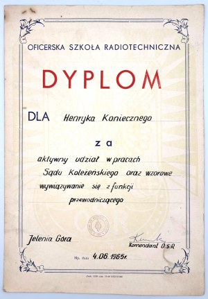 DIPLÔME DE L'ÉCOLE D'OFFICIERS DE RADIOTECHNIQUE '65
