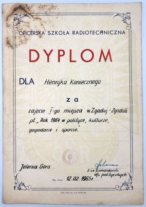 DIPLÔME DE L'ÉCOLE TECHNIQUE DE RADIO DES OFFICIERS '65 - CONCOURS DE DEVINETTES
