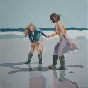 Ewa Krzywinska, Taking care, oil on canvas
