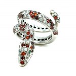 18K WHITE GOLD SNAKE RING WITH DIAMONDS - DN-RS