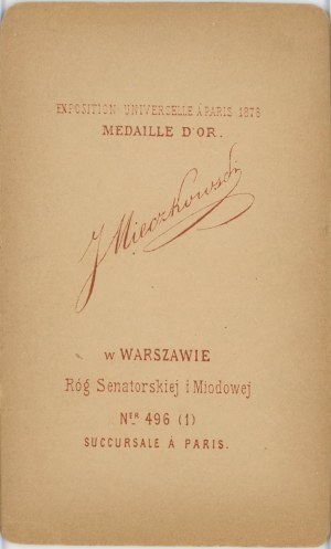 Warsaw, Mieczkowski J. - Male, ca. 1870.
