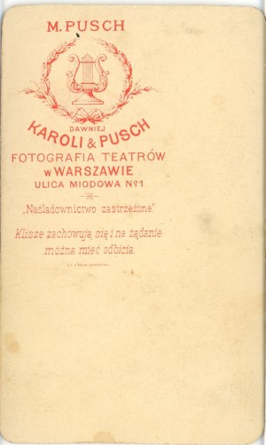 Warsaw, Pusch M. - Woman, ca. 1885.