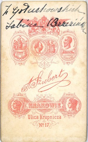 Krakow, Szubert A. - Berezinska Sabina née Goluchowska, ca. 1880.