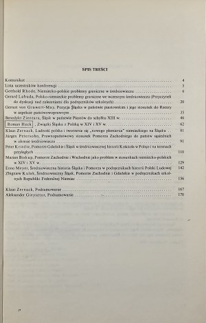 Silesia and Pomerania in the history of Polish-German relations in the Middle Ages. Wrocław 1983 Ossol.